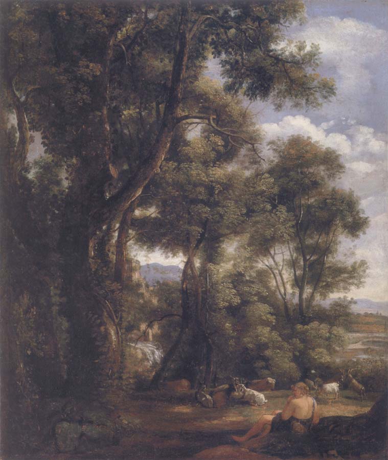 Landscape with goatherd and goats after Claude 1823